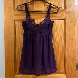 Cleo by Panache Kali Purple Babydoll Teddy, 34G